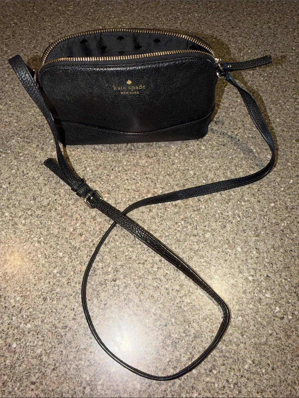 kate spade Black Pebbled Leather Crossbody Bag